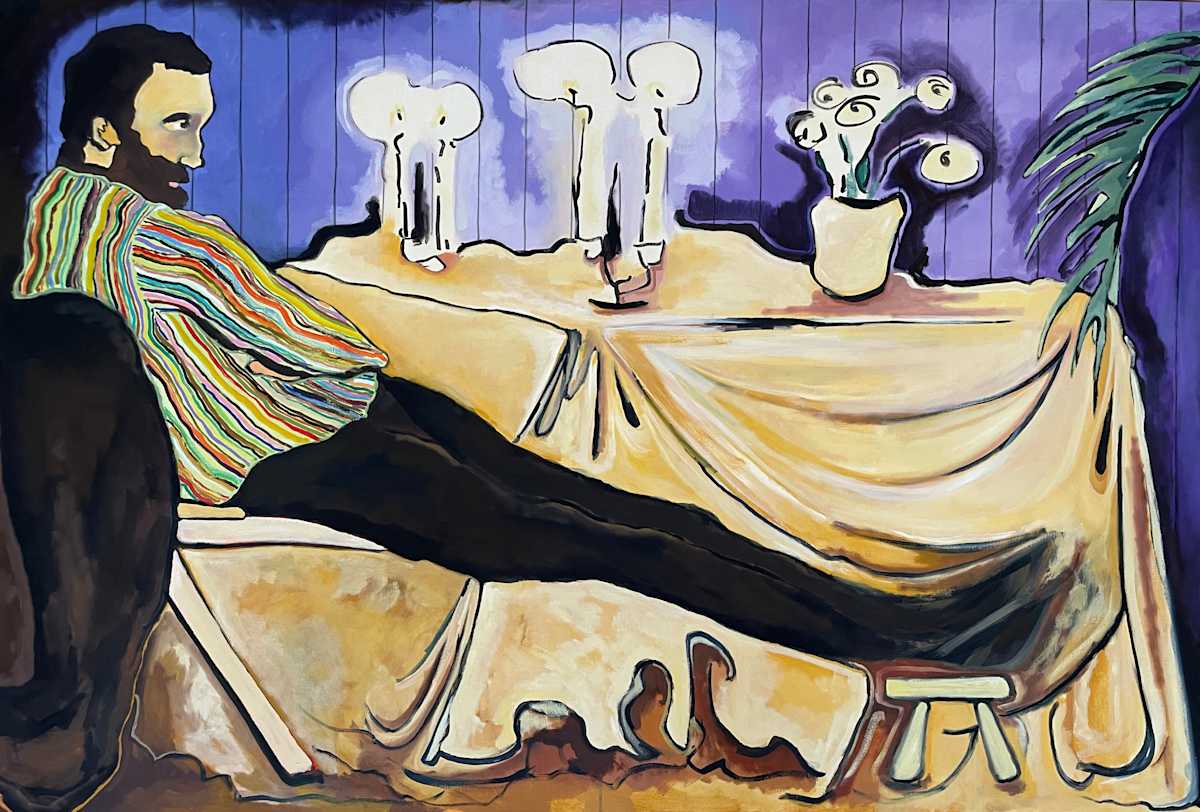 A Man Sits Alone at a Table by Isis Hockenos, Image 1.