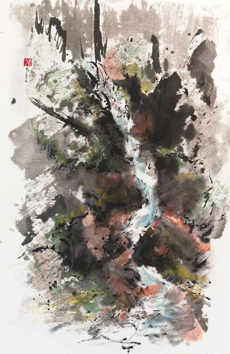 Waterfall Early Spring by Deanne Kroll 