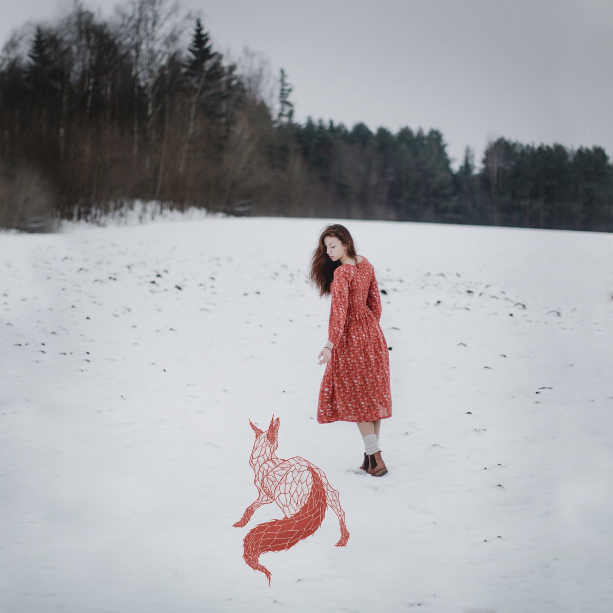 Dance With The Foxes by Dasha Pears  Image: The project is inspired by the idea of dæmons, introduced in Philipp Pullman's trilogy His Dark Materials. Dæmons are the external physical manifestation of a person's 'inner-self' that takes the form of an animal. In Pulmann’s book, during adolescence a person's dæmon undergoes "settling", an event in which that person's dæmon permanently and involuntarily assumes the form of the animal which the person most resembles in character. In plain words, a dæmon is a part of you, your soul, which follows you everywhere in a physical form of an animal and other people can see it and immediately recognize what kind of a person you really are and what personality traits you have.

 

The project is a collaboration with two illustrators, who draw “imaginary” dæmons for my “real life” characters. The works included in the project attempt to show the half real, half-imaginary world, where the main character, though split in two is always interacting with it’s “inner-self”, establishing the connection and attempting to be in harmony with it as if they were one.
