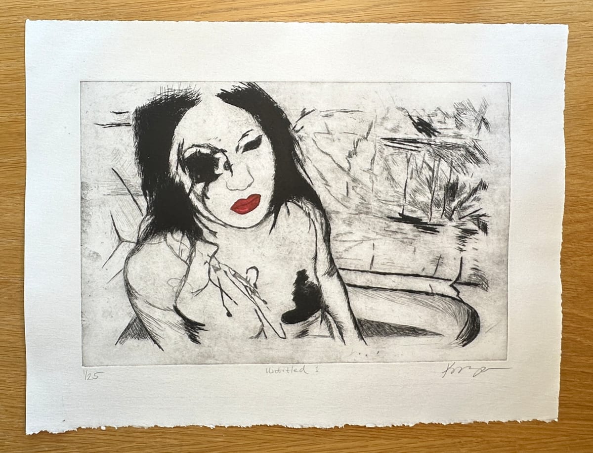 untitled 1 by kayla tange  Image: Etching based on a performance for camera photo taken by Luka Fisher