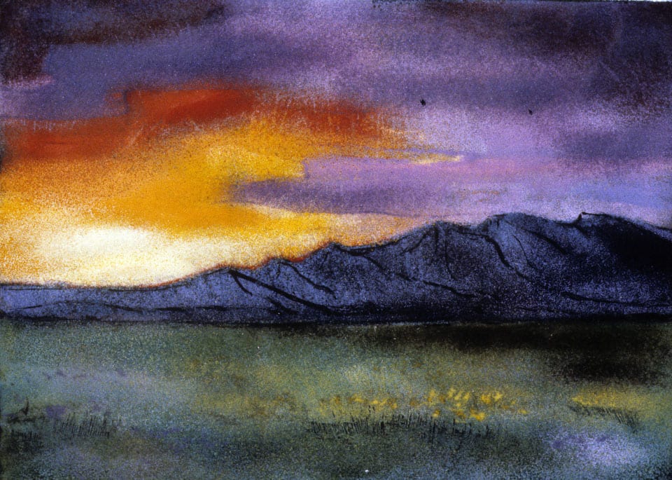 Sunset Over Mountain, Image 1.