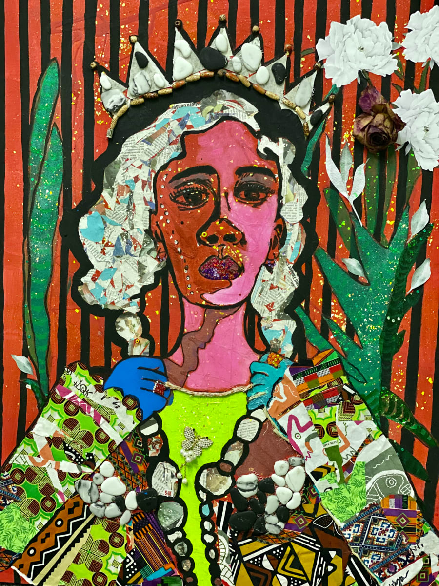 The Rock Queen by Kym Cooper by Kym Debra Cooper  Image: Acrylic and found materials 