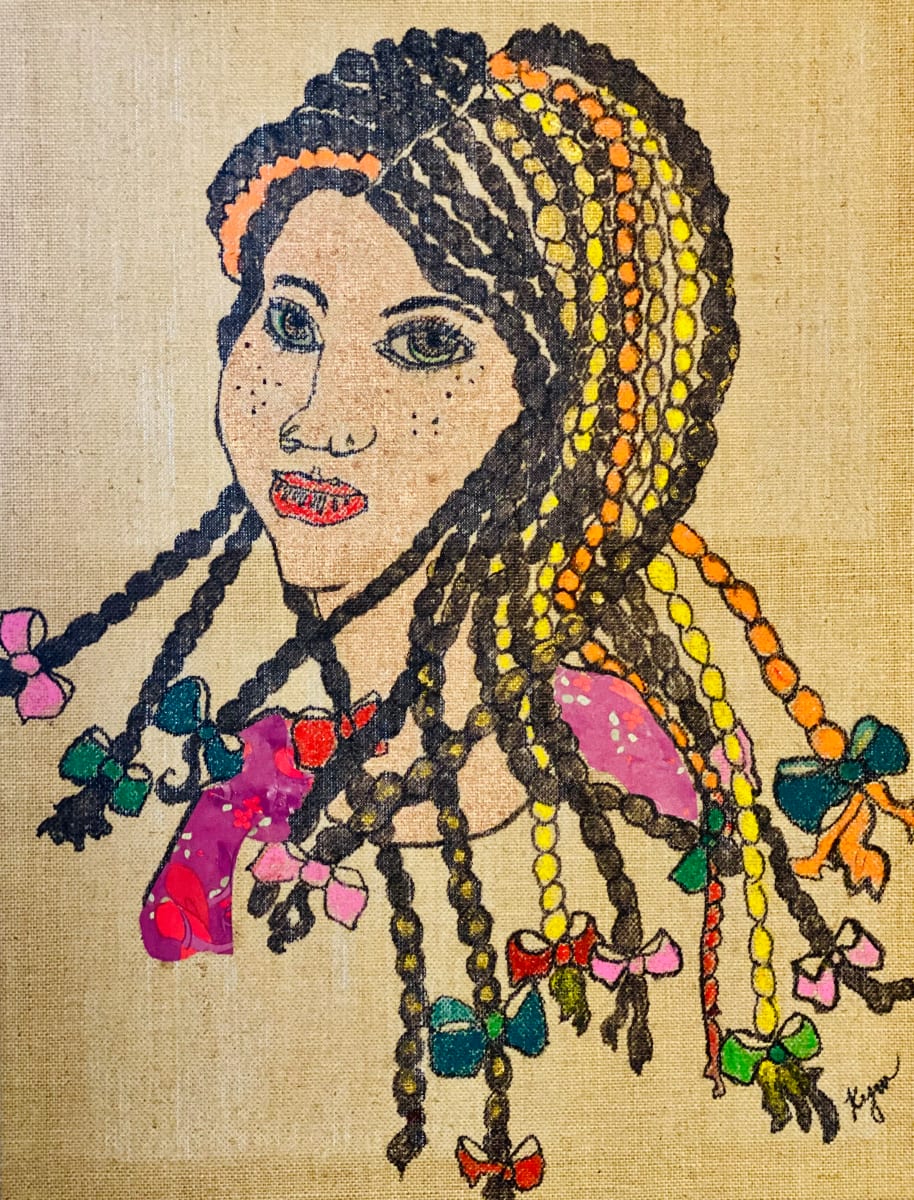 Happiness In Ribbons by Kym Cooper by Kym Debra Cooper  Image: Acrylic on Burlap