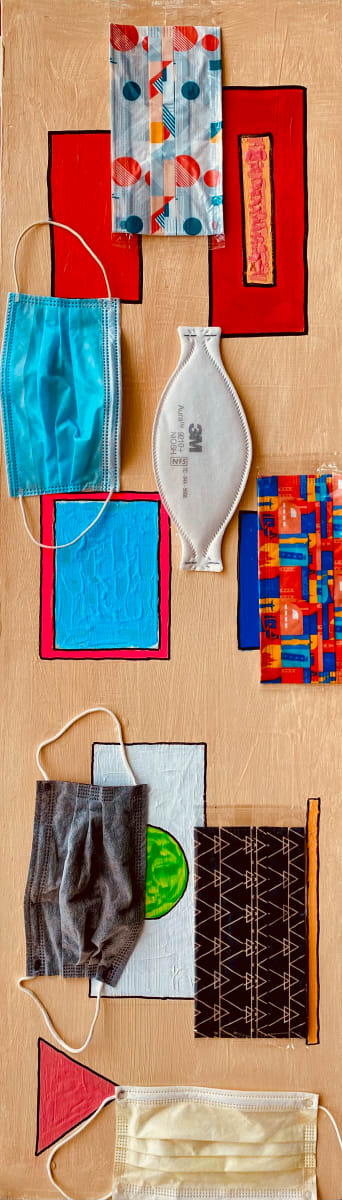 The Pandemic by Kym Cooper by Kym Debra Cooper  Image: Acrylic and found materials 