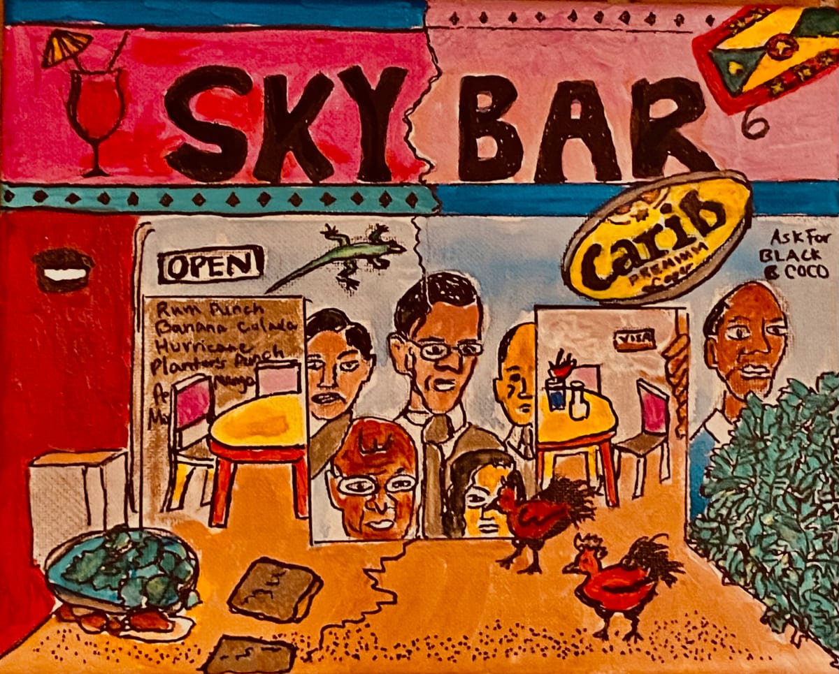 Sky Bar by Kym Cooper by Kym Debra Cooper  Image: Acrylic, Watercolor, Varnish, 2023, 8 x10