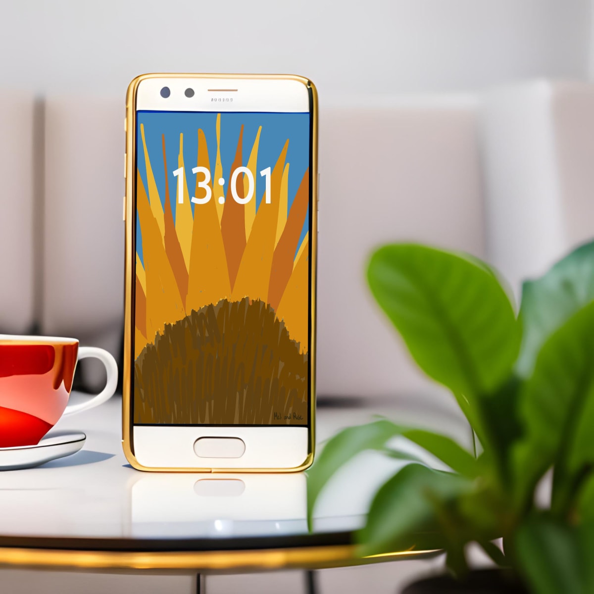 Abstract Sunflower Phone Wallpaper by Meli and Rose 