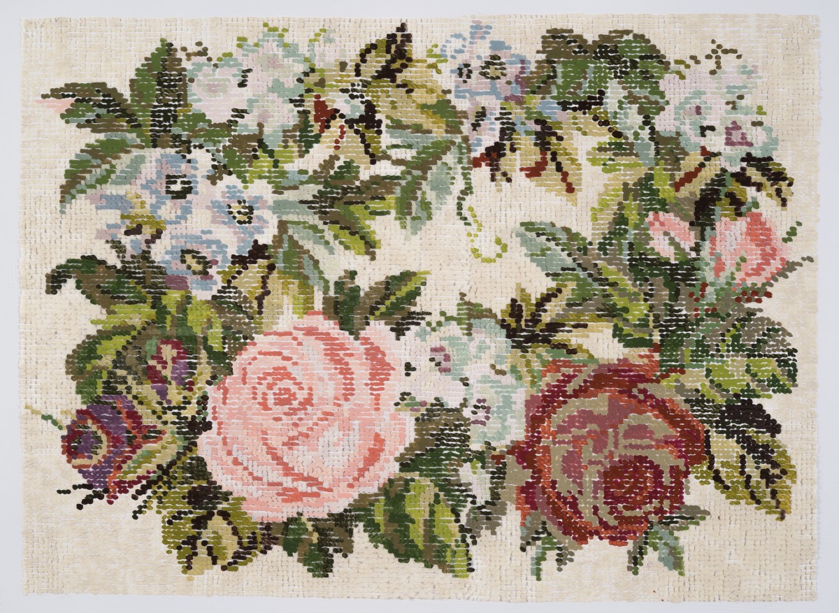 After Cross Stitch with Roses by Kirstin Lamb 