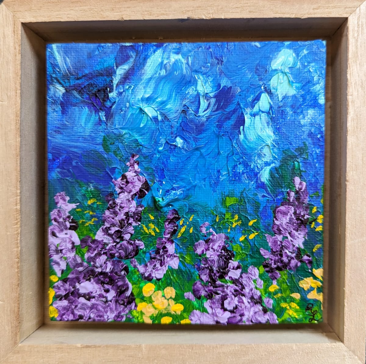 Shadow Box Painting - Wildflowers #3 by Rachael LaMielle 