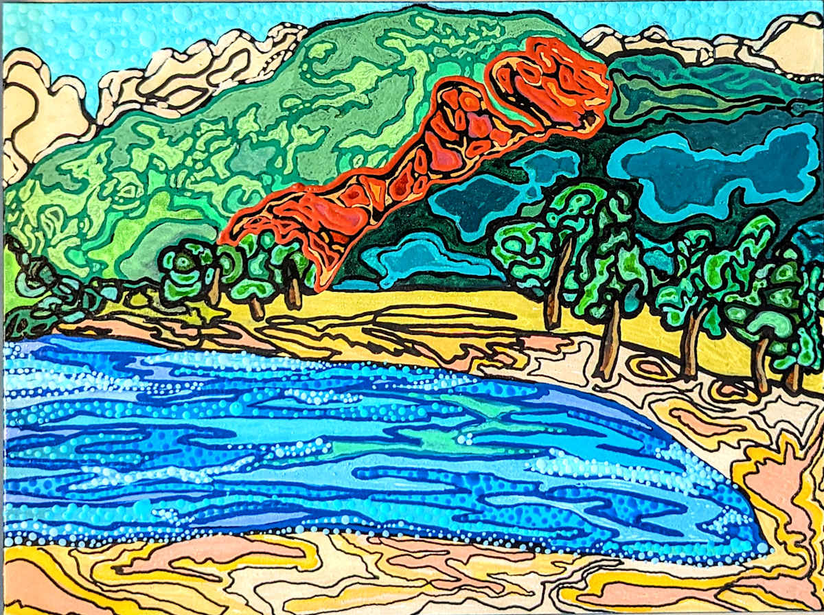 Beach Day by the Rocks by Rachael LaMielle 