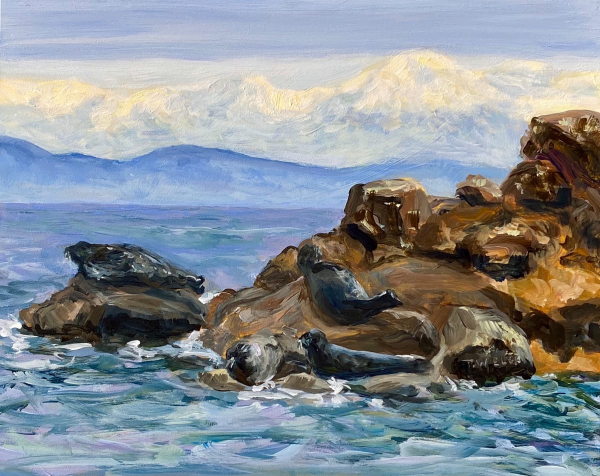 Seals on the Rocks by Terrill Welch 