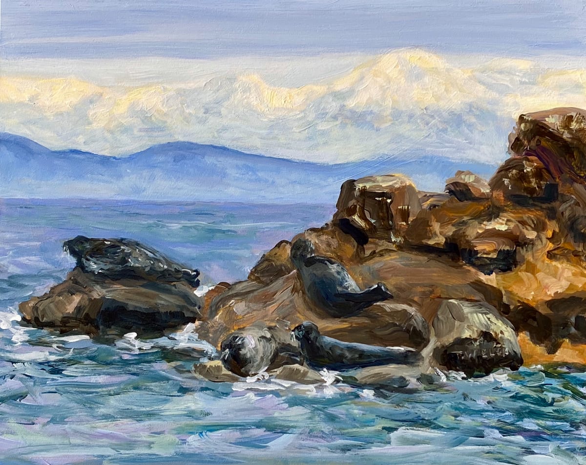 Seals on the Rocks by Terrill Welch  