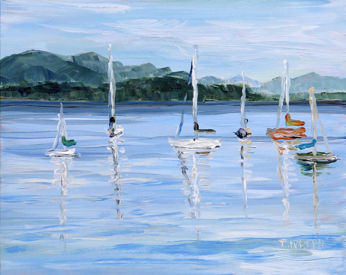 Anchored Sailboats Village Bay by Terrill Welch  