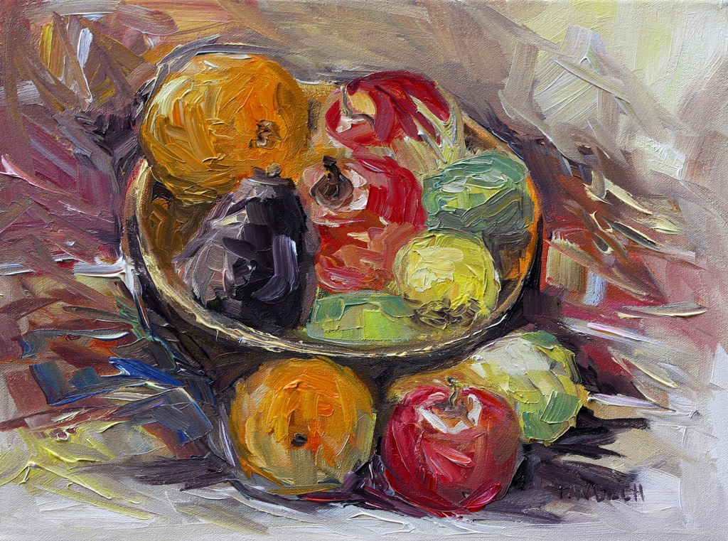 Bowl of Winter Fruit by Terrill Welch 