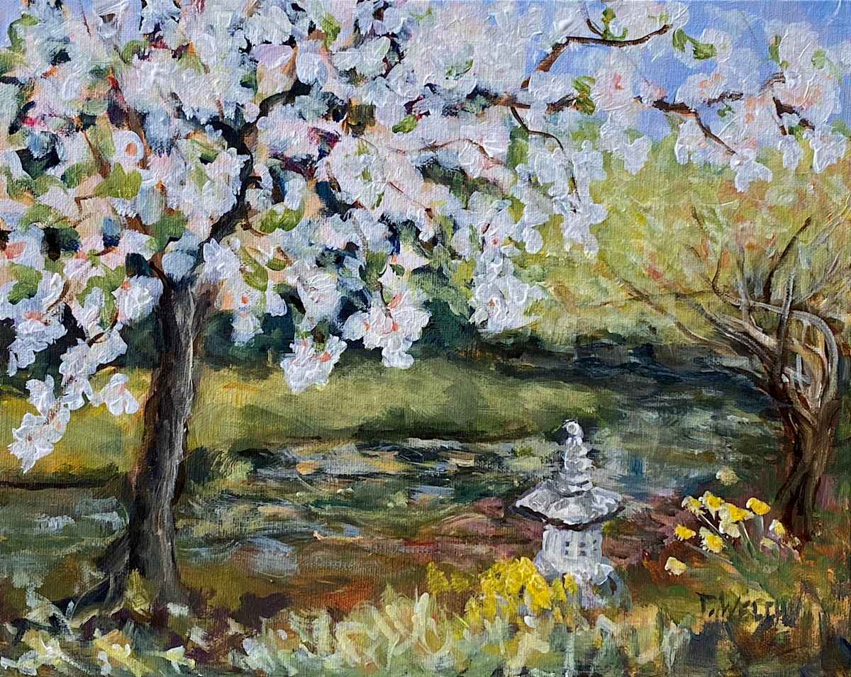 Plum Blossoms by the Pond by Terrill Welch, Image 1.