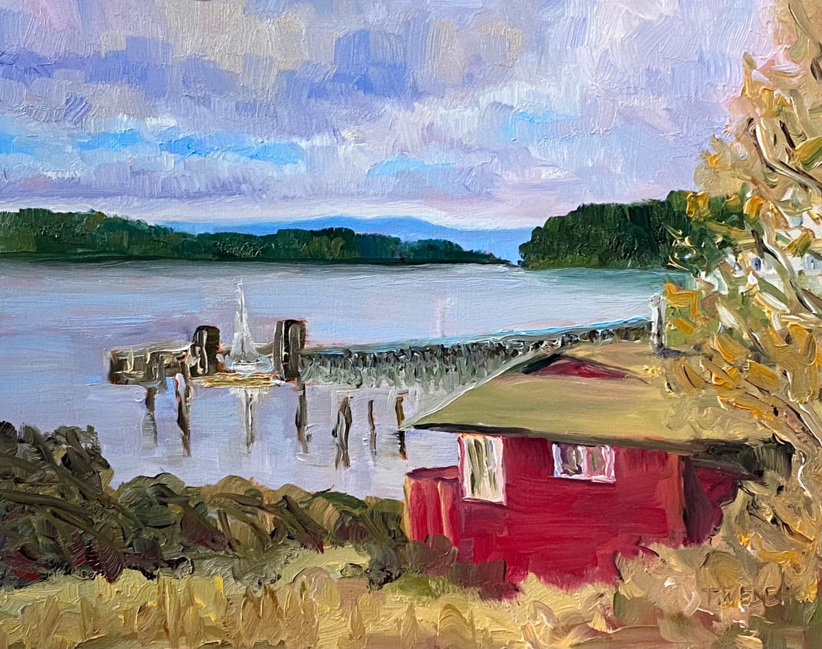 Red Cabin in Miners Bay by Terrill Welch 
