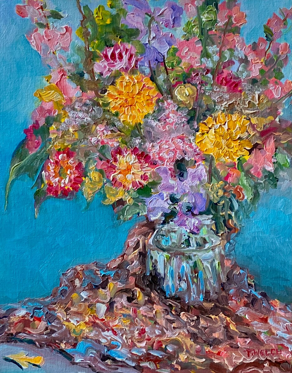 Hot Flowers with Turquoise by Terrill Welch 