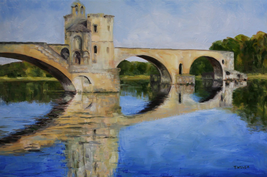 Morning by Pont d'Avignon by Terrill Welch  