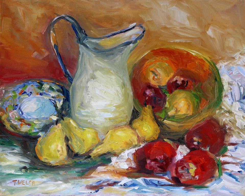 Pitcher Apples Pears by Terrill Welch  