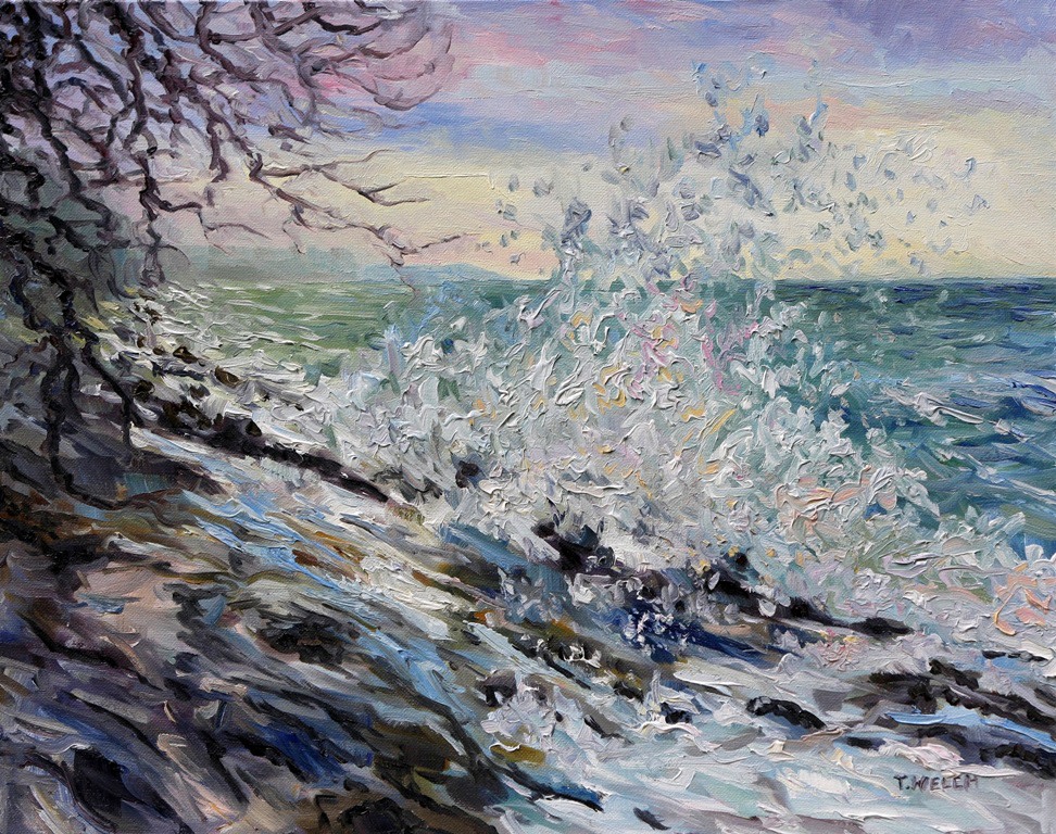 West Coast Early Evening Winter Sea by Terrill Welch  
