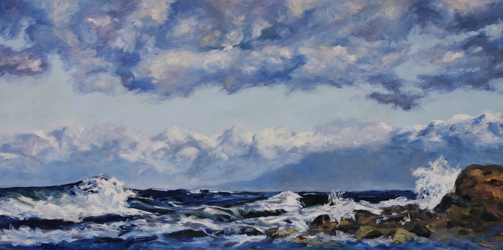 West Coast Blues Rolling Waves Oyster Bay by Terrill Welch  