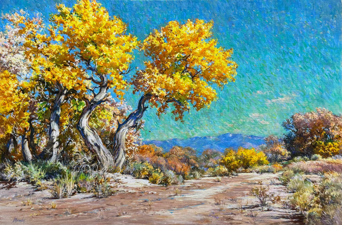 Cottonwoods - with Sandia View by Daniel Mundy 