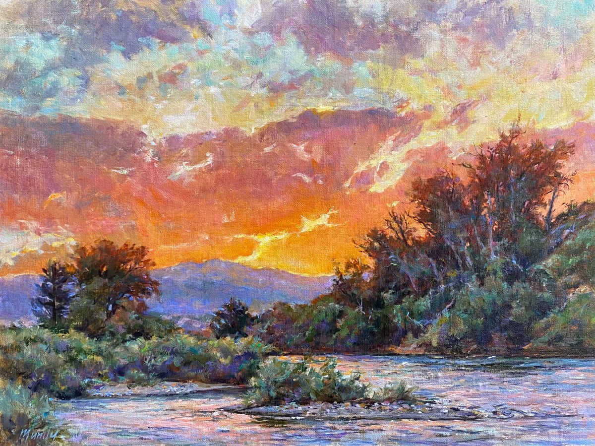 Sunset Over the River by Daniel Mundy 
