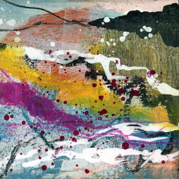 Tangled Shore by Cynthia Berg  Image: 4x4 mixed media on paper, mounted to wood panel