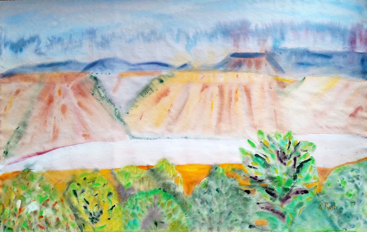 Golden Mountain by Mary Rush  Image: Golden Mountain, 37.5 x 59.5 inches, Mixed Media on Canvas
