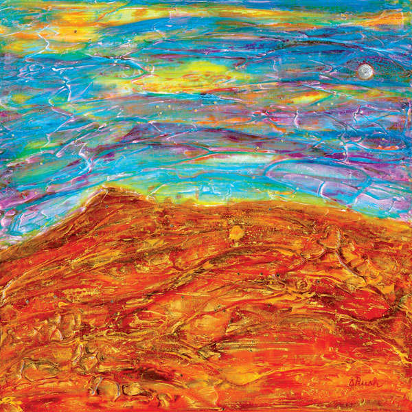 New Day by Mary Rush  Image: New Day, Mixed Media on Wood, 12 x 12 inches