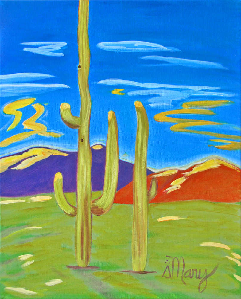 Saguaro Magic by Mary Rush  Image: Saguaro Magic, 20 x 16 inches, Acrylic on Canvas