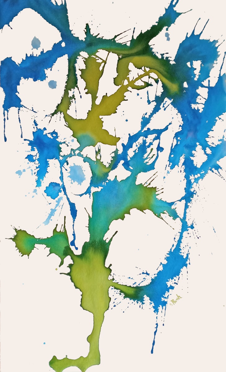 Blue Flower by Mary Rush  Image: Blue Flower, 59.5 x 35.5 x 0 inches, Acrylic on Flat Canvas