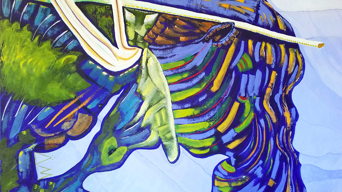 Visitation to Middle Earth by Mary Rush  Image: Visitation to Middle Earth, 36 x 60 x 1.5 inches, Oil on Canvas