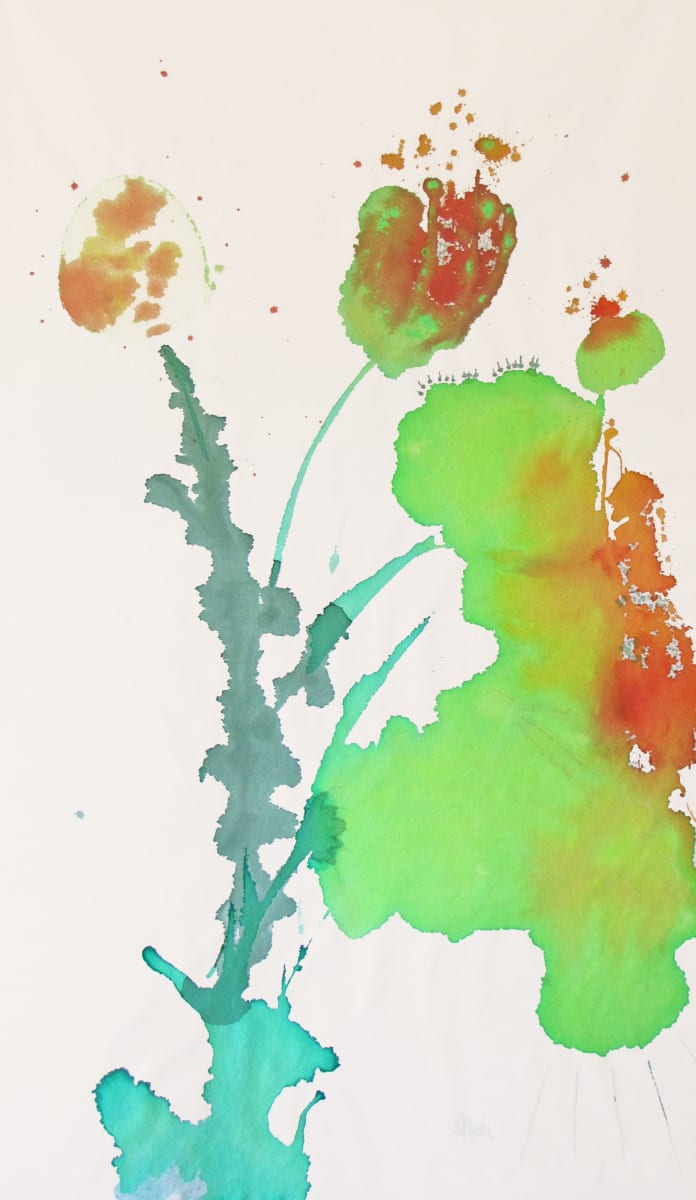 Green Flower by Mary Rush  Image: Green Flower, 59.5 x 35.5 x 0 inches, Acrylic on Flat Canvas