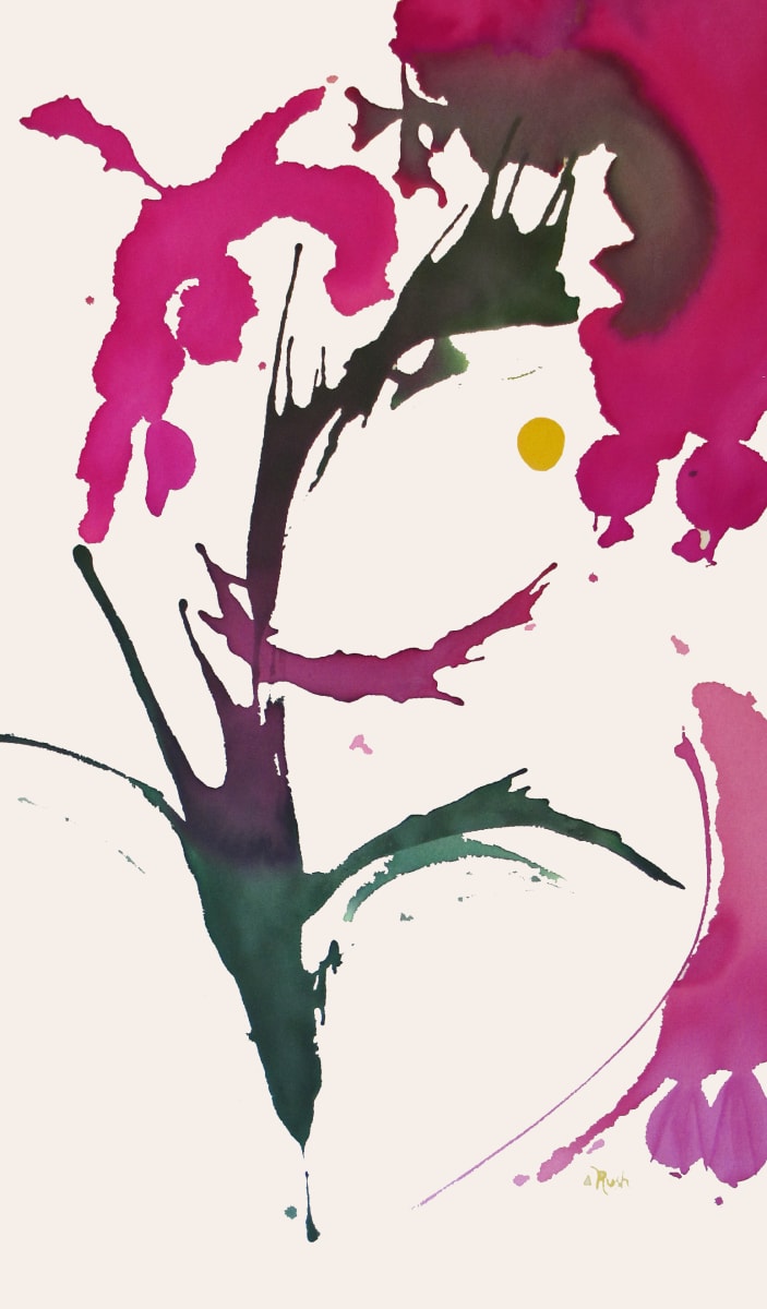 Fuchsia Flower by Mary Rush  Image: Fuchsia Flower, 59.5 x 35.5 x 0 inches, Acrylic on Flat Canvas