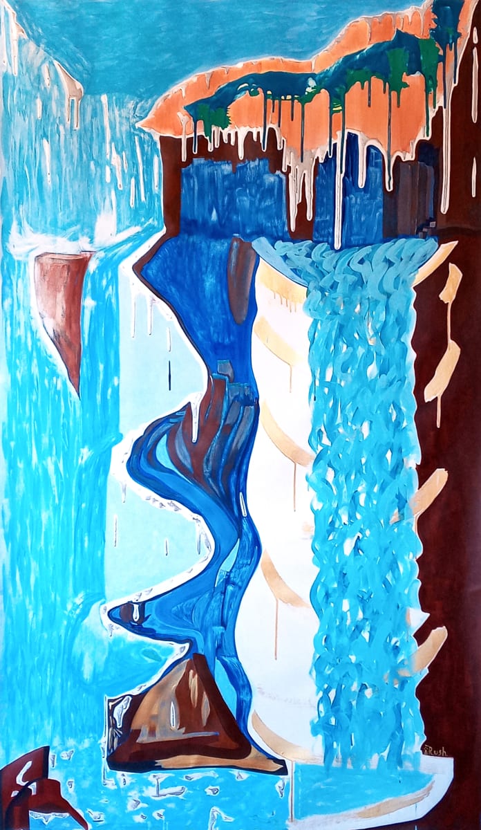 Flow by Mary Rush  Image: Flow, 78 x 45 x 0 inches, Mixed Media on Canvas