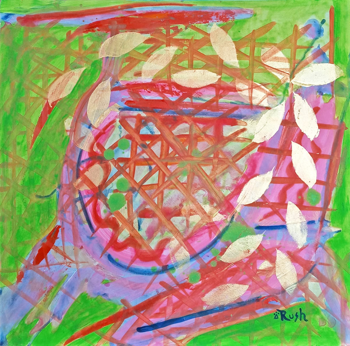 Life Cycle by Mary Rush  Image: Life Cycle, Mixed Media on MDF, 14.25 x 14 inches