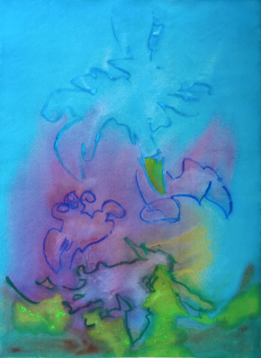 Periscope Search for Life by Mary Rush  Image: Periscope Search for Life, 44 x 30 inches, Acrylic Mixed Media (Acrylic and Soft Pastel) on Canvas