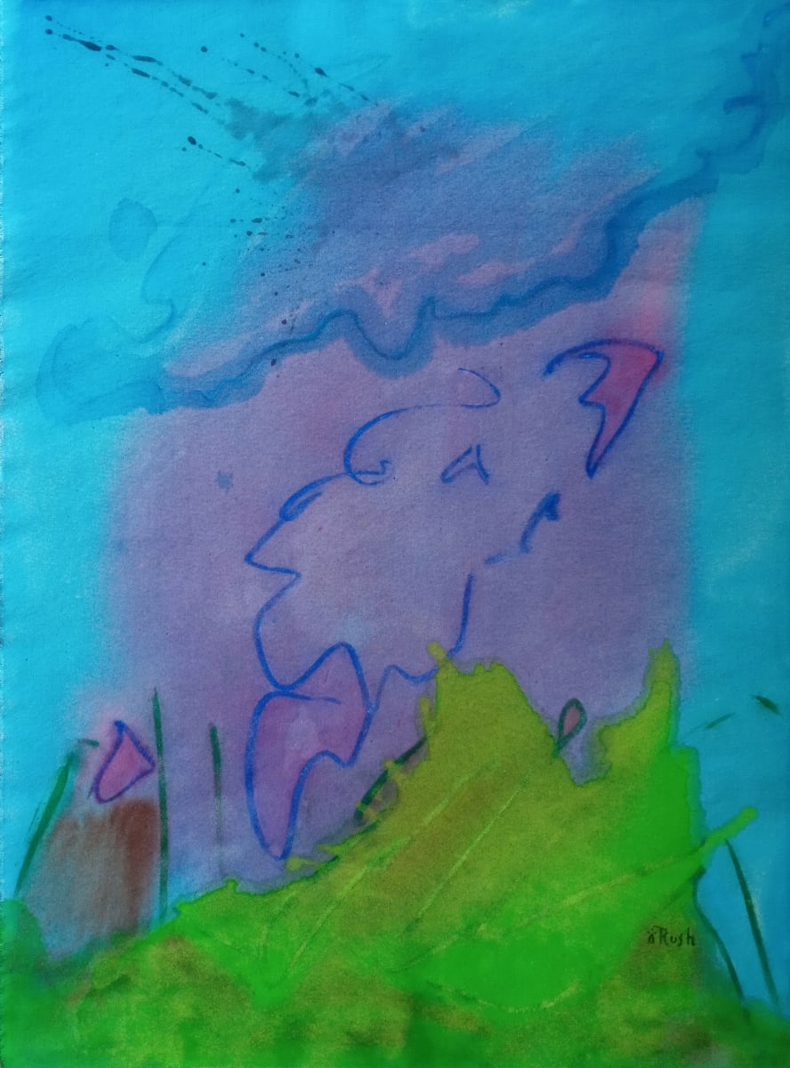 Underwater Submersion by Mary Rush  Image: Underwater Submersion, Acrylic Mixed Media (Acrylic and Soft Pastel) on Canvas, 44 x 30 inches.