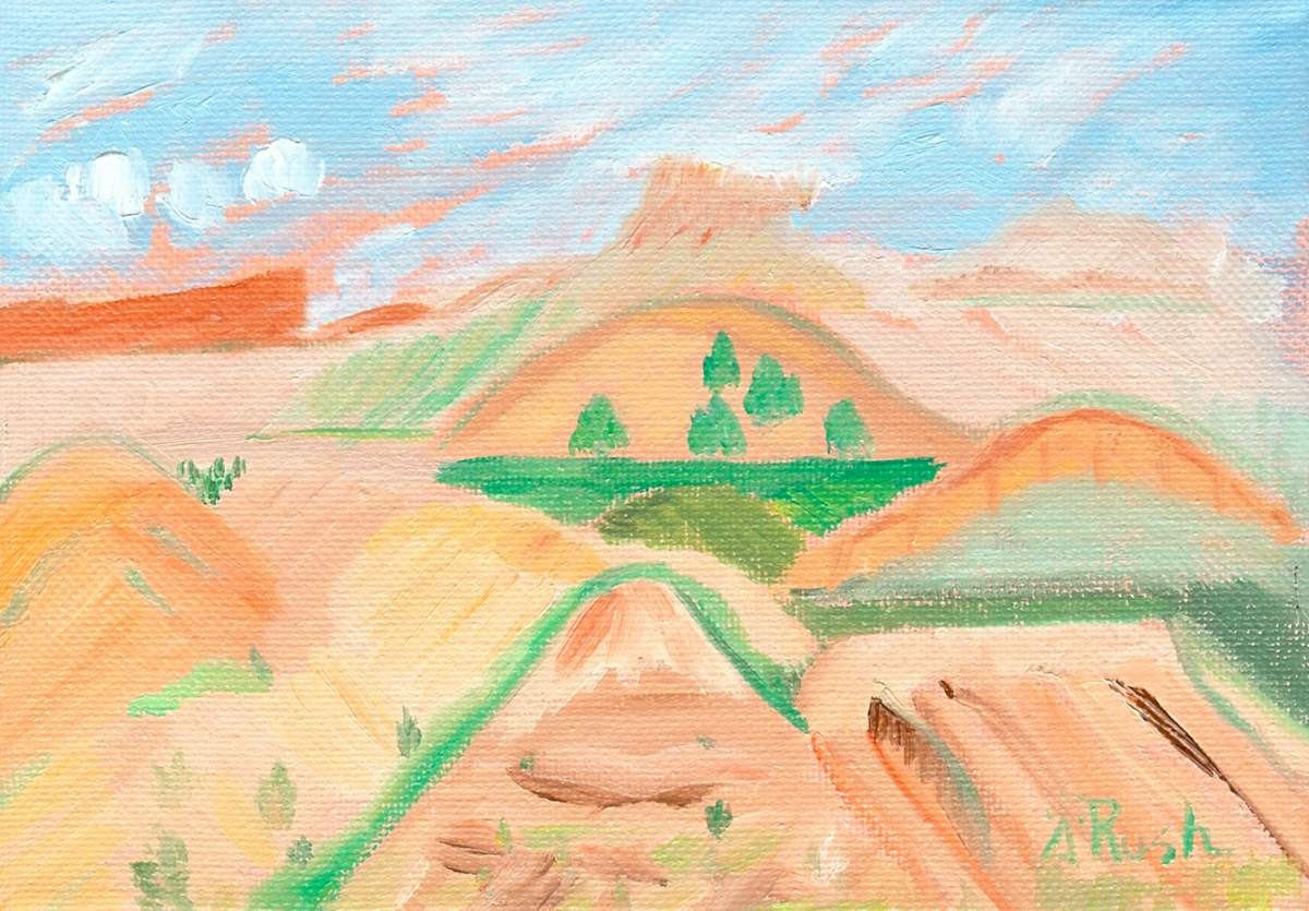 Lovely Day by Mary Rush  Image: Lovely Day, Oil on Canvas, 5 x 7 x 0.5 inches