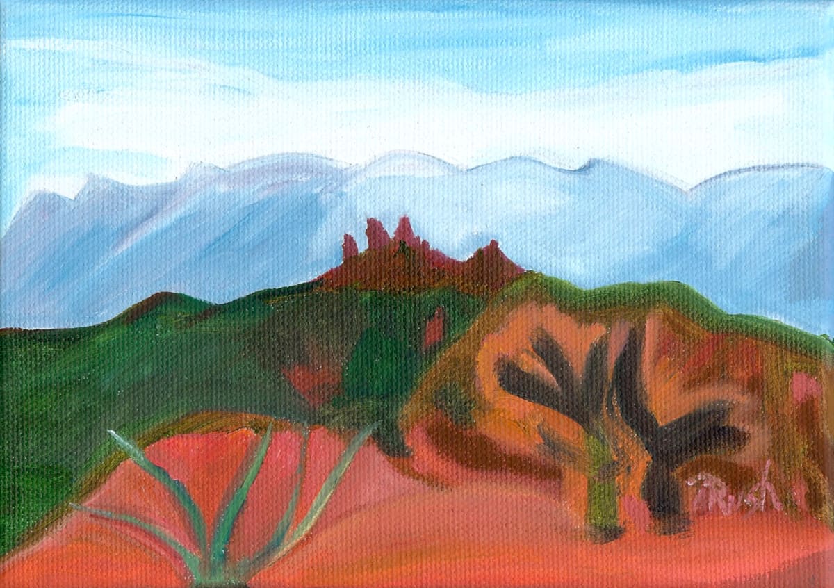 Longview from Courthouse Butte Loop by Mary Rush  Image: Longview from Courthouse Butte Loop Sedona, Oil on Canvas, 5 x 7 x 0.5 inches