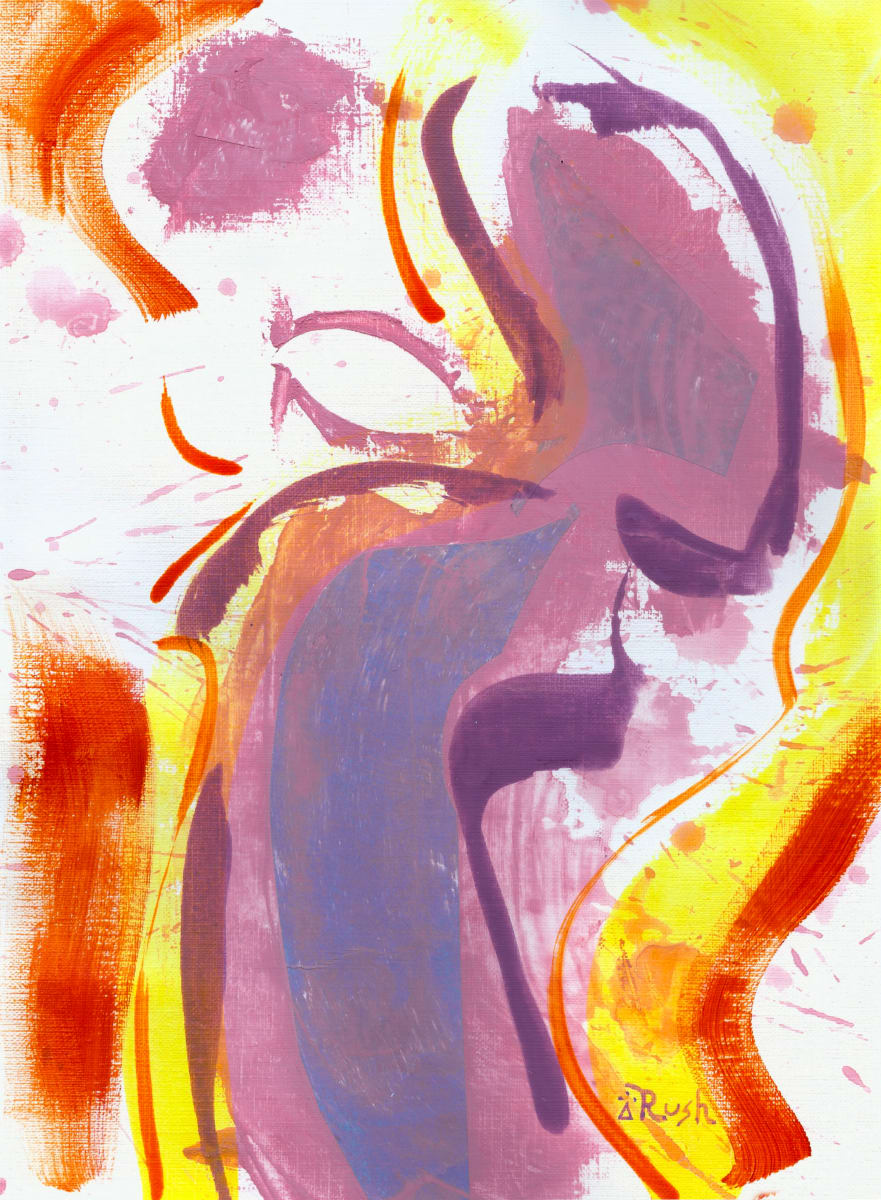 Moving Forward Fearlessly by Mary Rush  Image: Moving Forward, 12 x 9 inches, Acrylic and Paper Collage on Paper