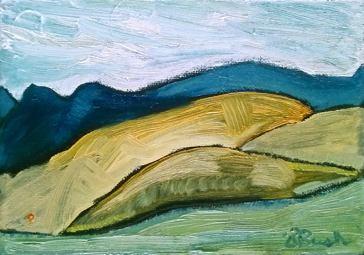 Salt Mine Sun Glow by Mary Rush  Image: Salt Mine Sun Glow, Oil on Canvas, 5 x 7 x 0.75 inches