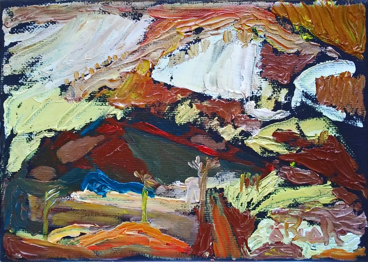 Salt Mine Vestiges by Mary Rush  Image: Salt Mine Vestiges, 5 x 7 x 0.75 inches, Oil on Canvas