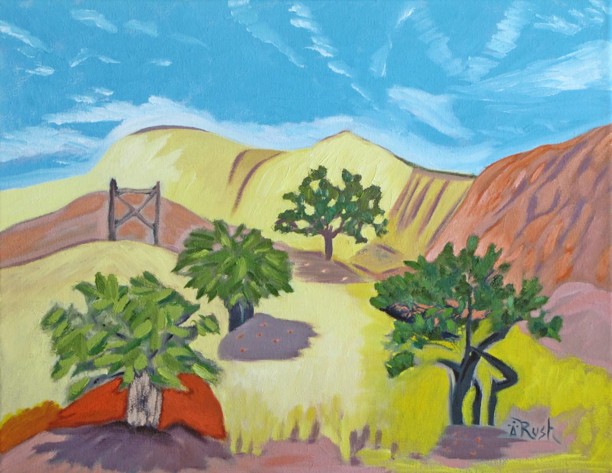 The Gate and the Trees - A Grand Relationship by Mary Rush  Image: The Gate and the Trees - A Grand Relationship, 11 x 14 x 0.75 inches