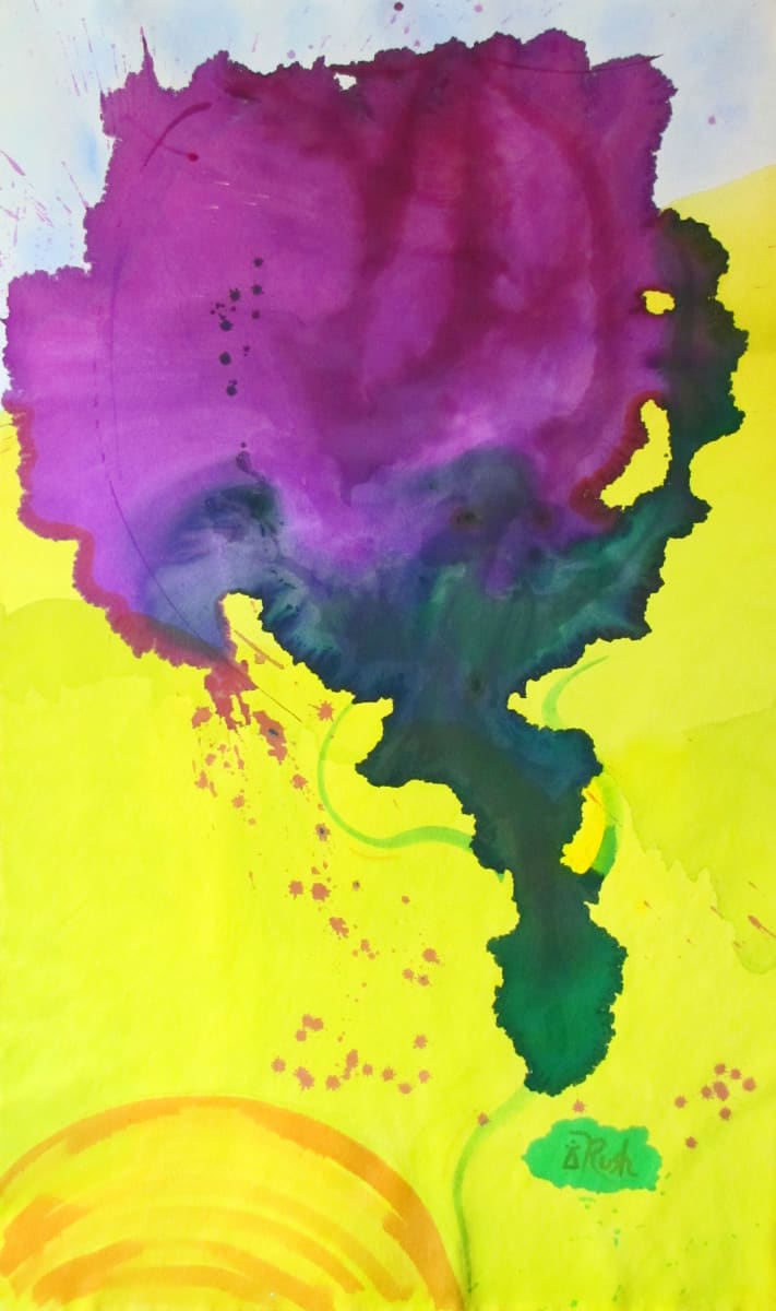 Purple Flower by Mary Rush  Image: Purple Flower, 59.5 x 35.5 x 0 inches, Acrylic on Flat Canvas