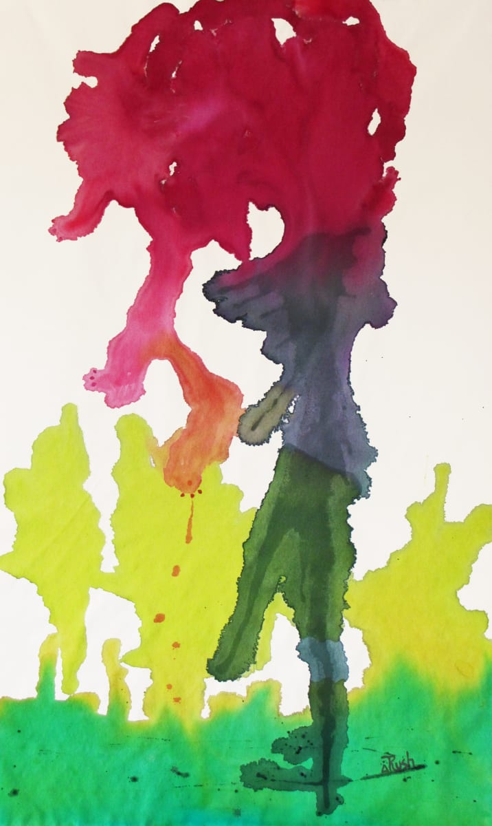 Red Flower by Mary Rush  Image: Red Flower, 59.5 x 35.5 x 0 inches, Acrylic on Flat Canvas