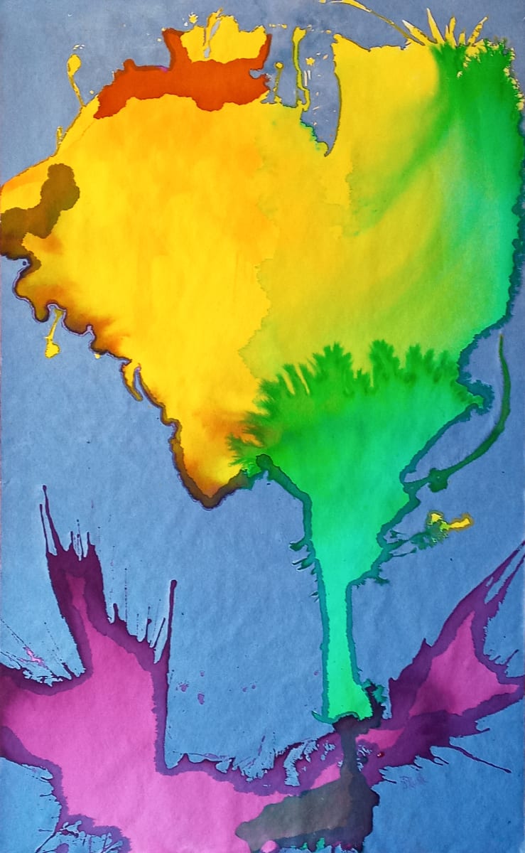 Yellow Flower by Mary Rush  Image: Yellow Flower, 59.5 x 35.5 x 0 inches, Acrylic on Flat Canvas