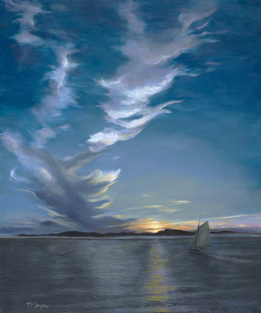 Sunset Sail by Peter F. Snyder III  Image: Sunset Sail -20"x 24" oil on stretched canvas