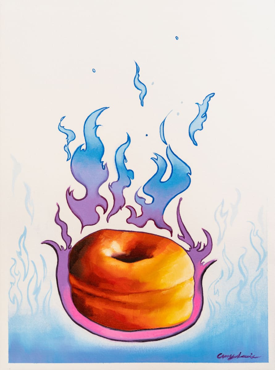 Flaming Donut by Amy Lewis 