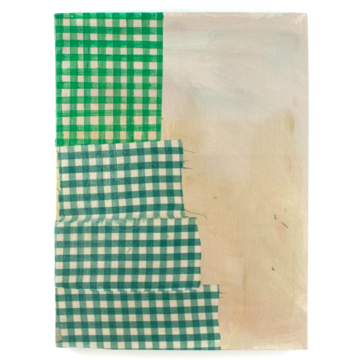 Gingham 6: Green by Bruce Price  Image: Gingham 6: Green
acrylic & fabric on canvas
12"x9"